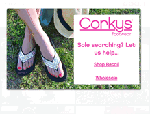 Tablet Screenshot of corkysfootwear.com